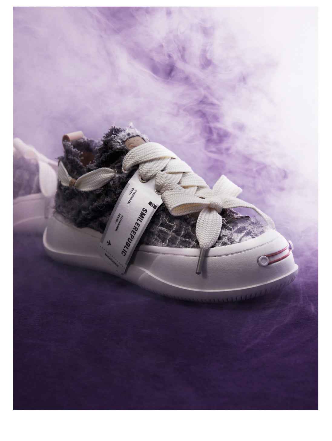 Twilight Mist Grey Low-Top Platform Sneaker-SMILEREPUBLIC