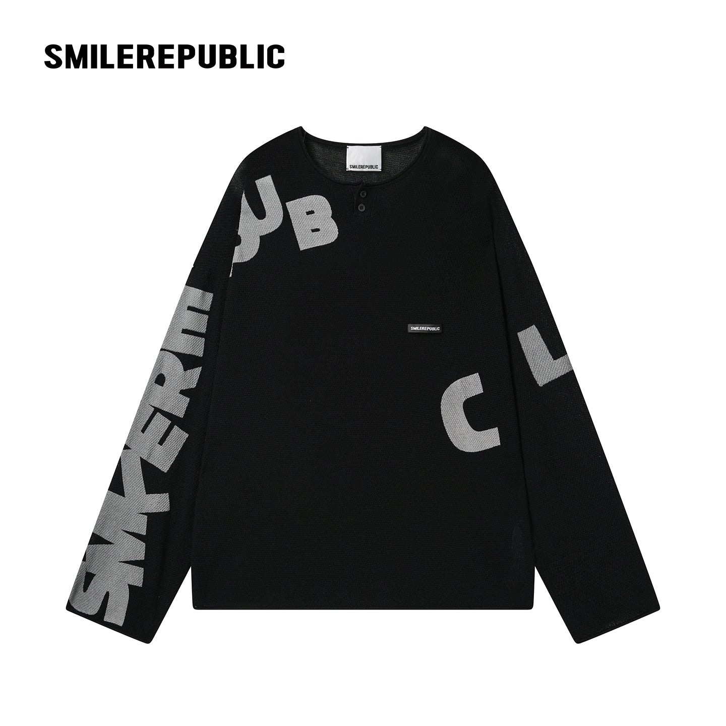 Graphic Letter Long Sleeve Top-SMILEREPUBLIC