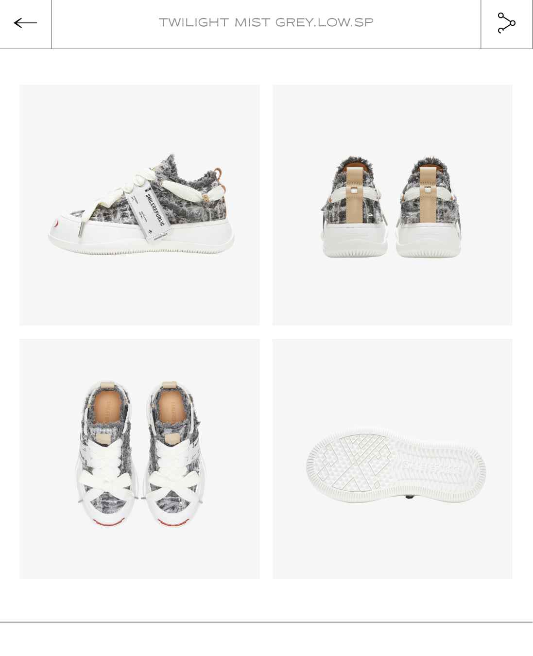 Twilight Mist Grey Low-Top Platform Sneaker-SMILEREPUBLIC