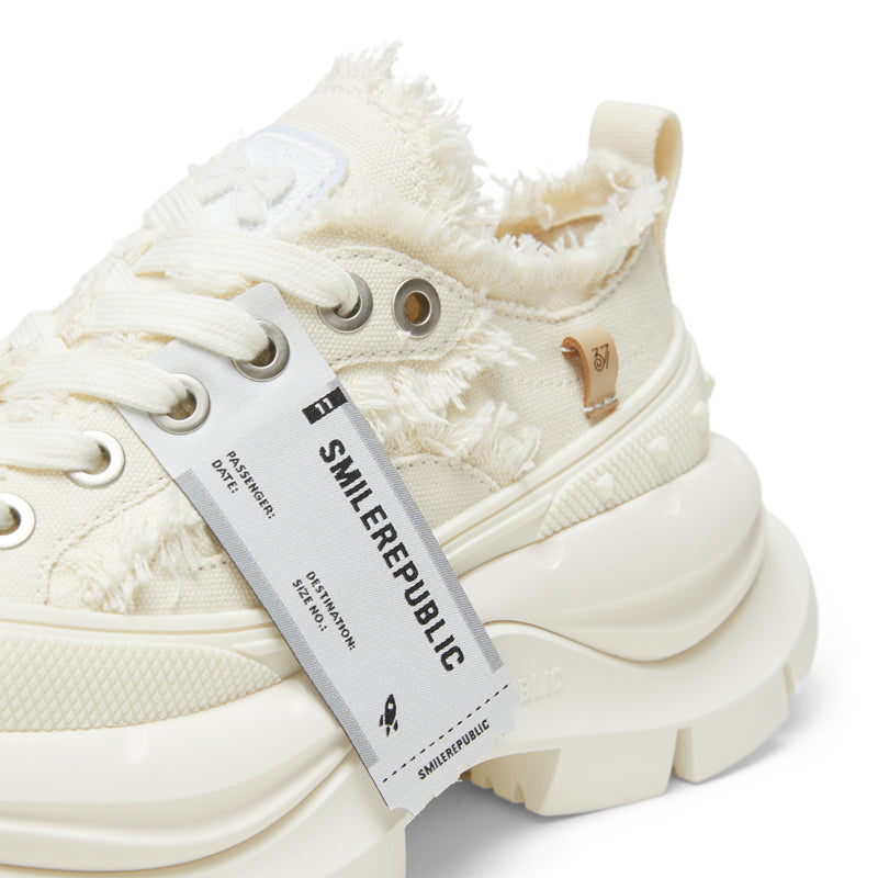 2.0 Smile Queen White Thick Sole Low Top Sneaker