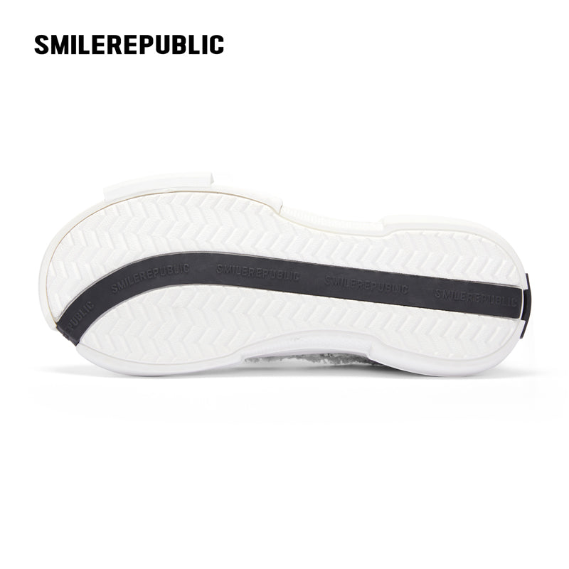 Lavender Plaid Wool Low-Top Platform Sneakers with Rubber Sole