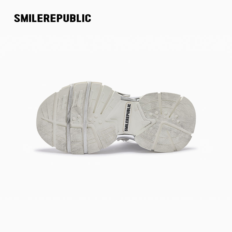 XXXS Dirty Skyline Silver Mesh Chunky Sneaker