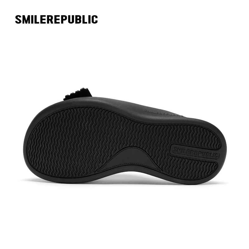 White & Black Sheepskin Thick Sold Slippers