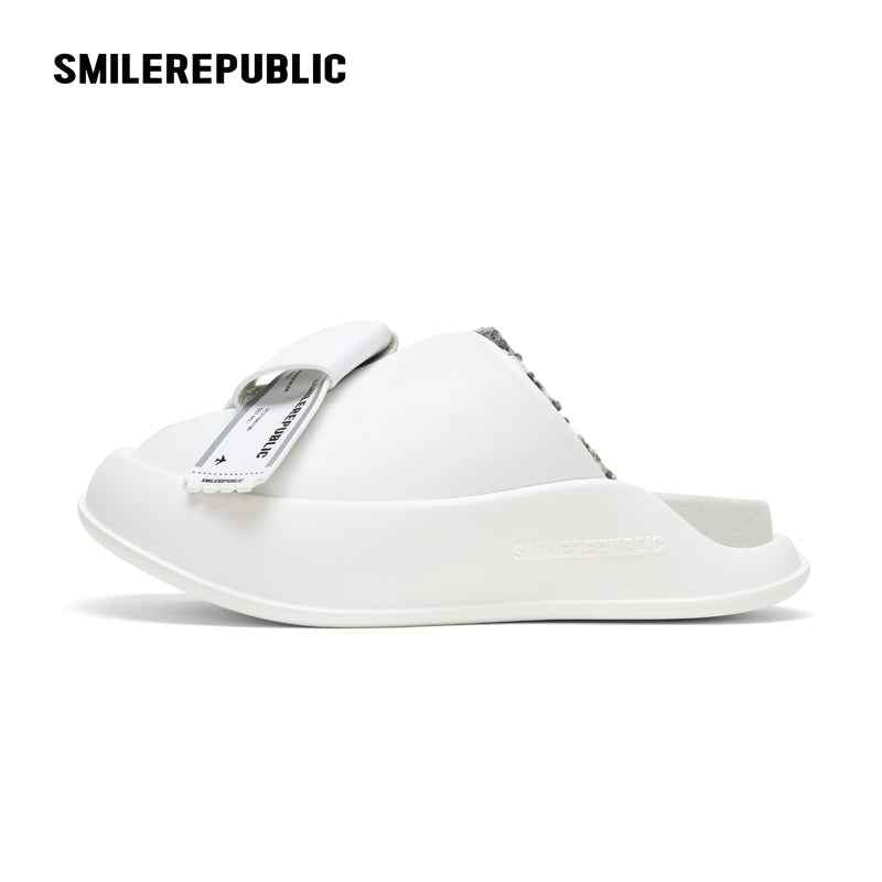 White Bow Platform Slides, Slip On Open Back Sandal Mules