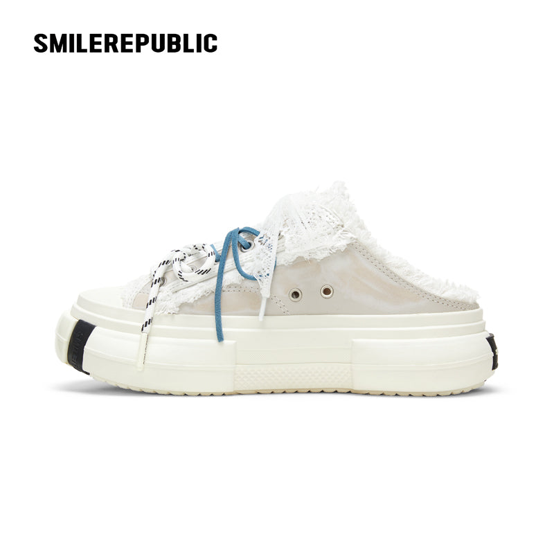 Inception 70s Volcanic Ash Polished Leather Platform Mule