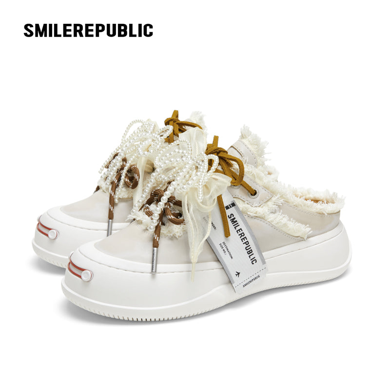 Volcanic Ash Polished Platform Low-Top Mule-SMILEREPUBLIC