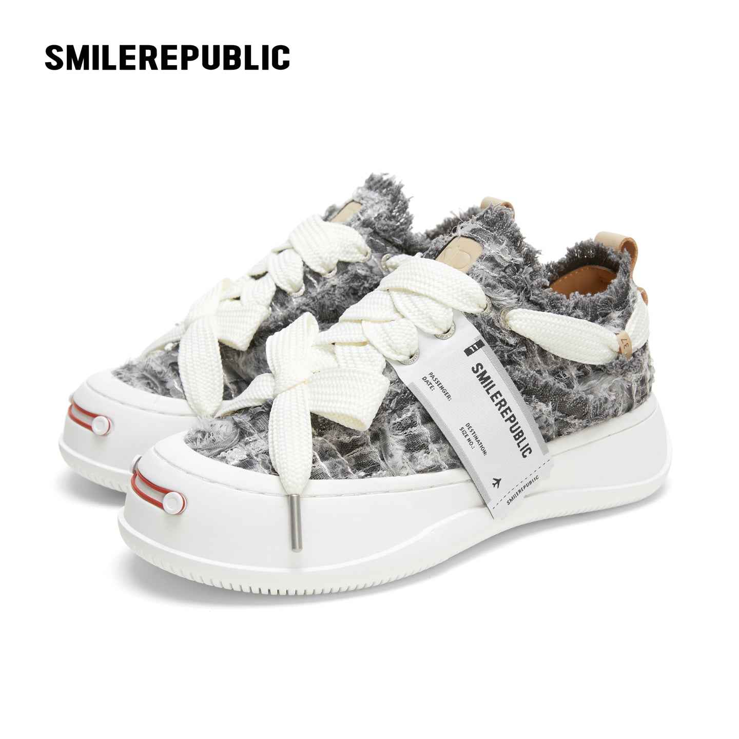 Twilight Mist Grey Low-Top Platform Sneaker-SMILEREPUBLIC