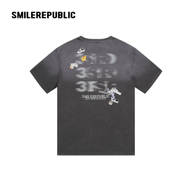 Washed Sticker T-Shirt-SMILEREPUBLIC