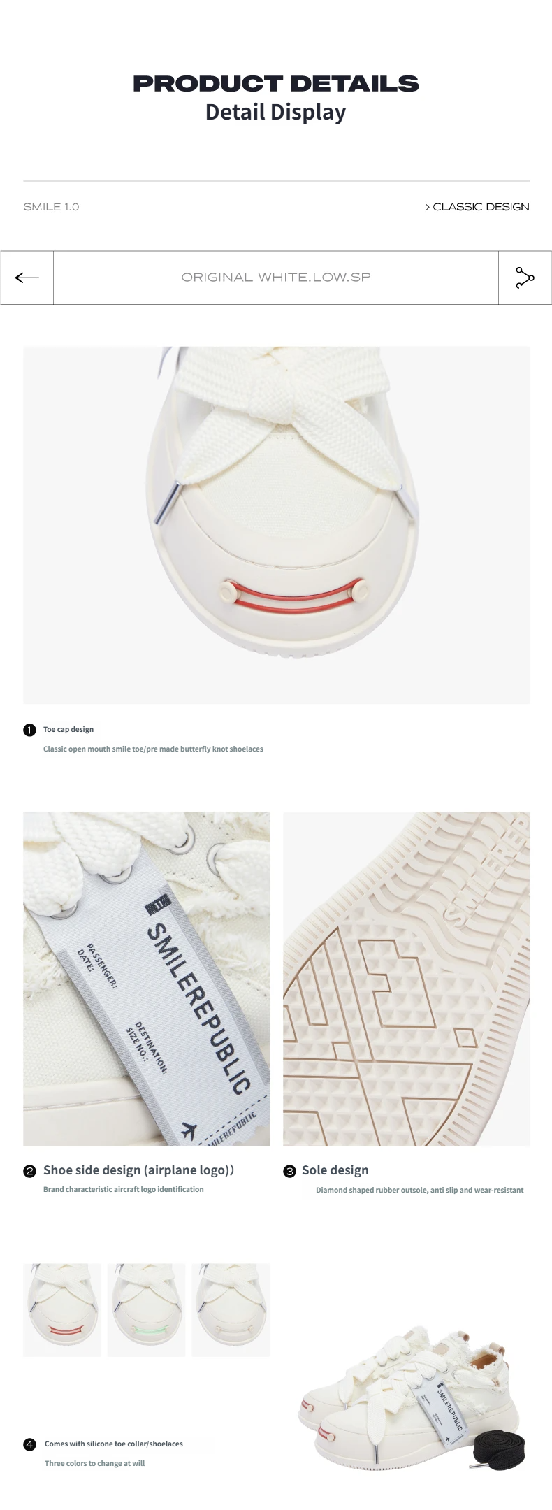 White Coarse Canvas Low-Top Platform Sneaker