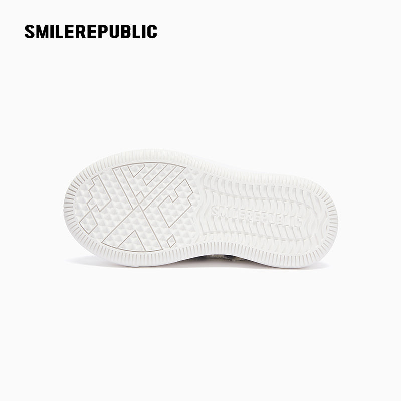 Black and White Herringbone Platform Sneaker Mules with Interchangeable Laces