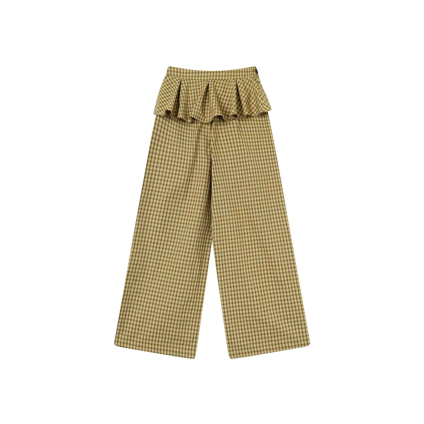 Detachable Pleated Skirt with Wide-Leg Trousers