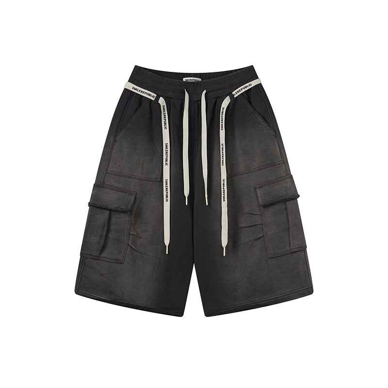 Ribbon Trimmed Washed Shorts