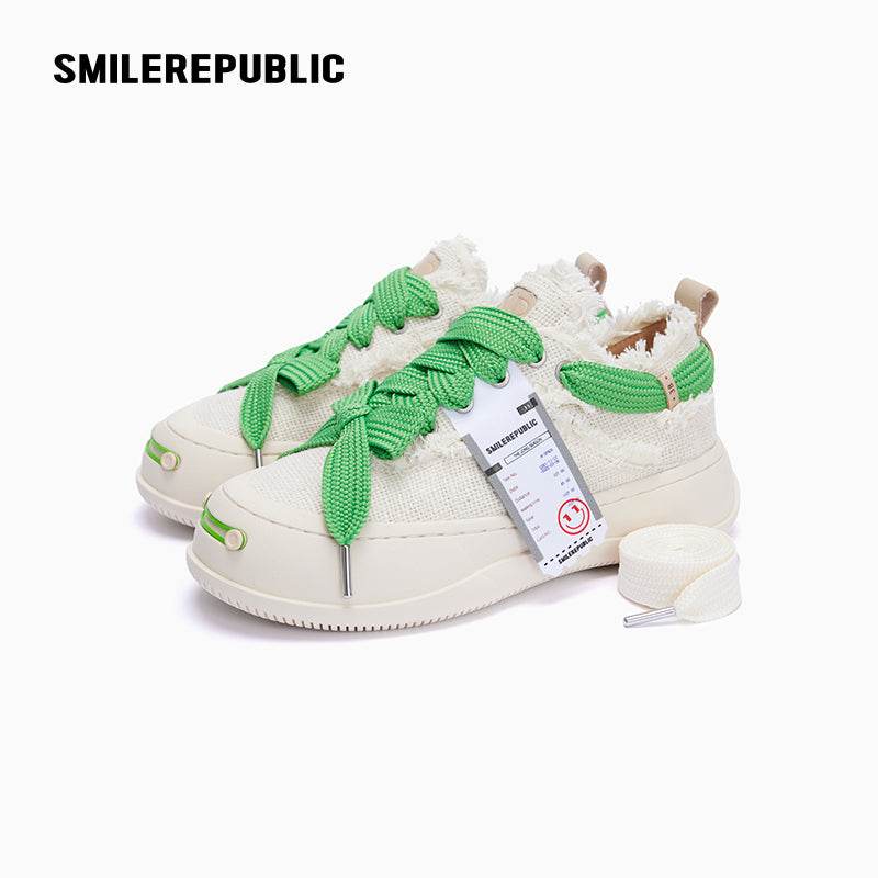 Mist White Fine Linen Low Top SB Sneaker - SMILEREPUBLIC