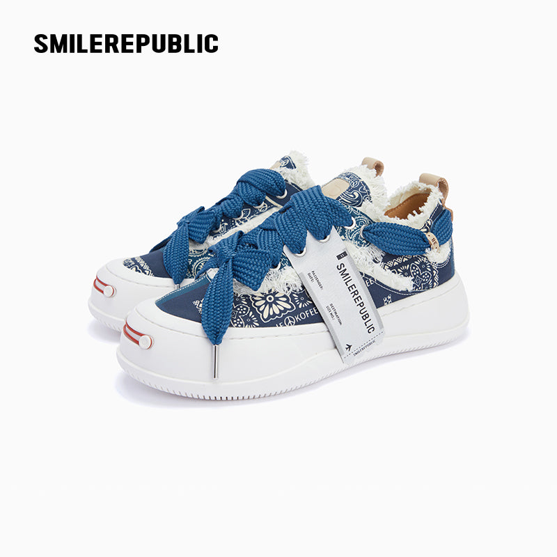 Blue Cashew Flower Canvas SB Sneaker