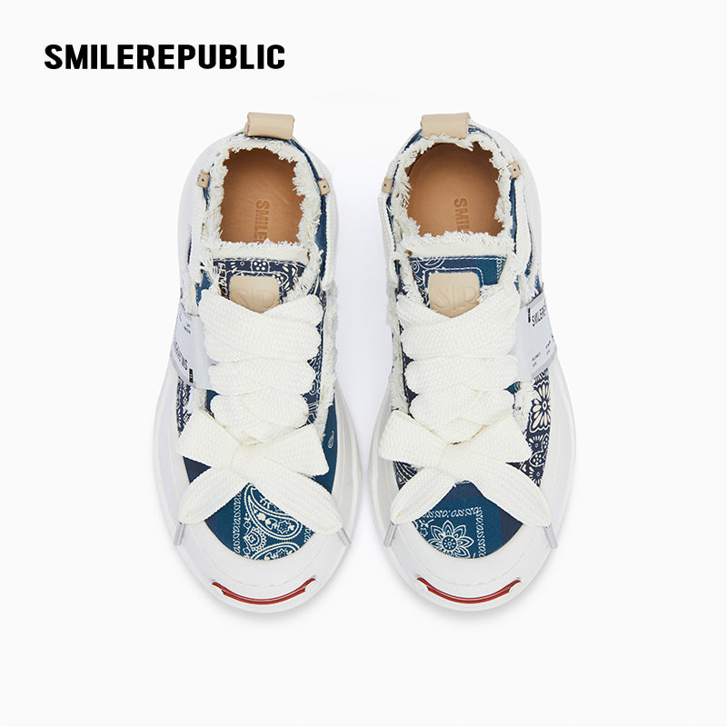 Blue Cashew Flower Canvas SB Sneaker