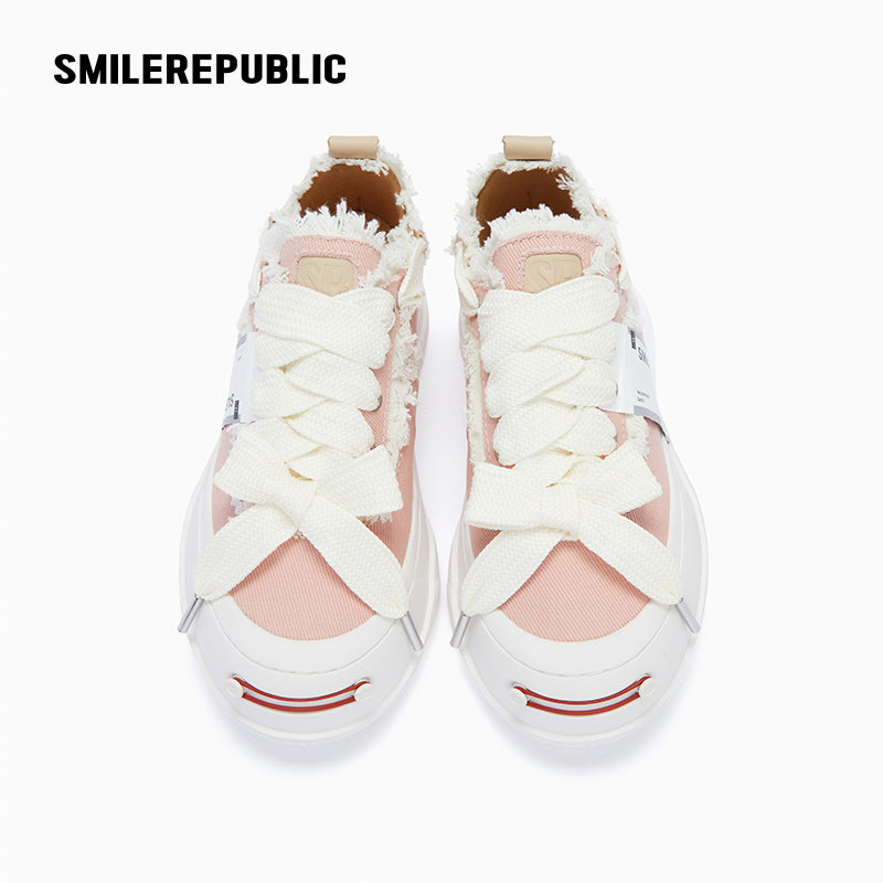 Light Pink Canvas Low-Top Platform Sneaker-SMILEREPUBLIC