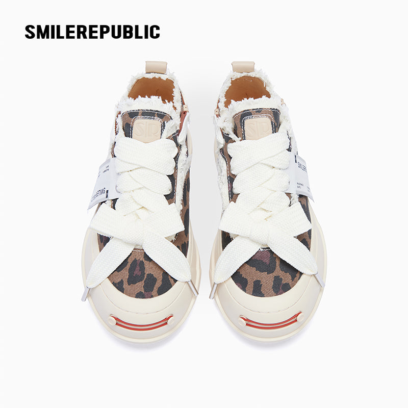 Brown Leopard Print Low-Top Platform Sneaker-SMILEREPUBLIC