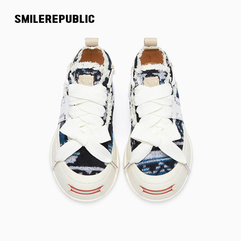 Multicolor Ethnic Pattern Low-Top Platform Sneaker