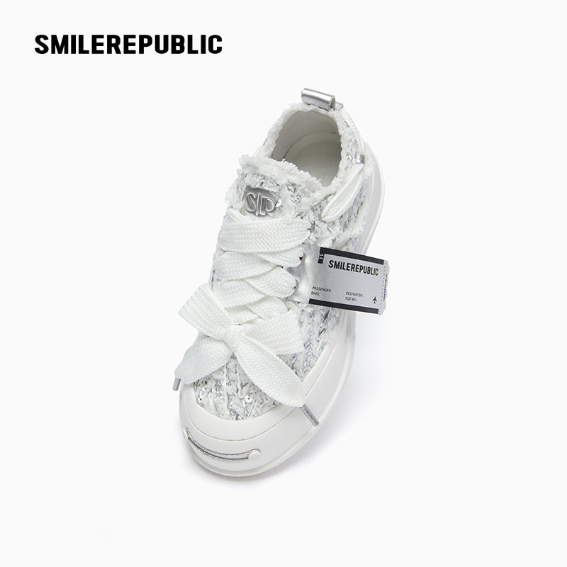 Silver Dragon Scale Low Top Platform Sneaker-SMILEREPUBLIC