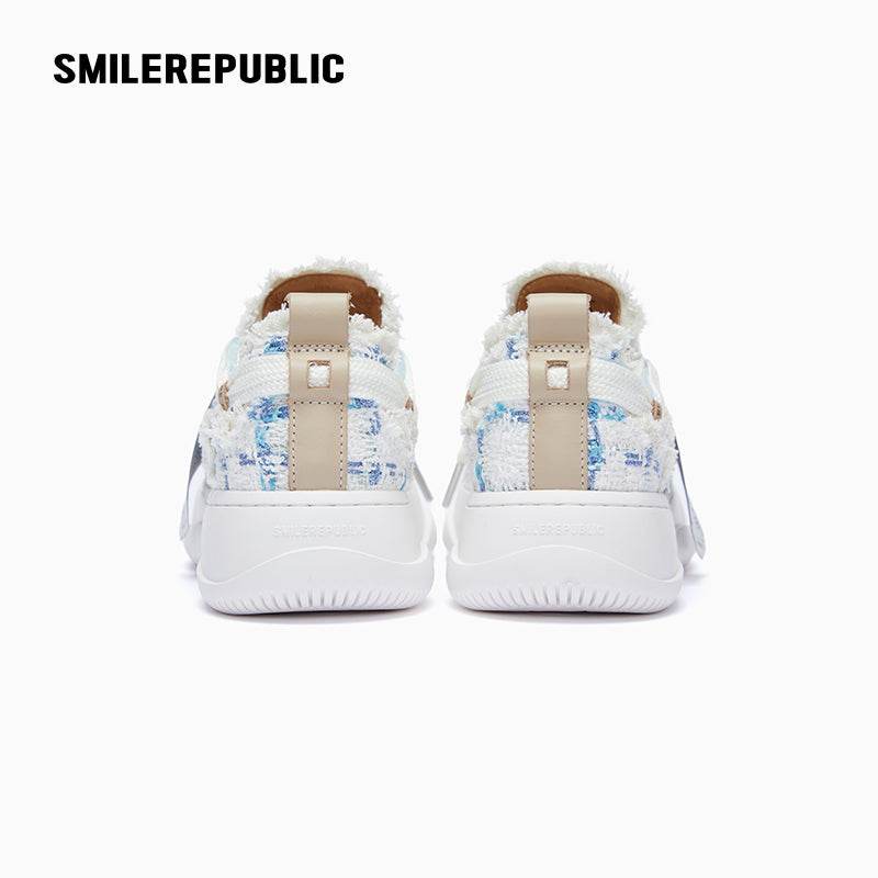Glacier Mint Tweed Low-Top Platform Sneaker-SMILEREPUBLIC