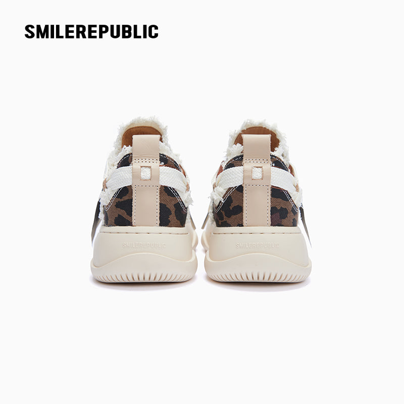 Brown Leopard Print Low-Top Platform Sneaker-SMILEREPUBLIC