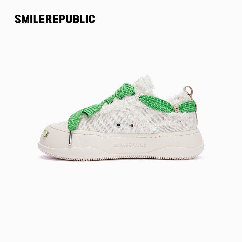 Mist White Fine Linen Low Top SB Sneaker - SMILEREPUBLIC