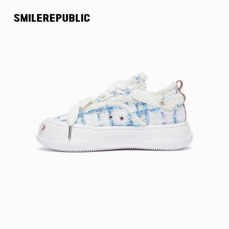 Glacier Mint Tweed Low-Top Platform Sneaker-SMILEREPUBLIC