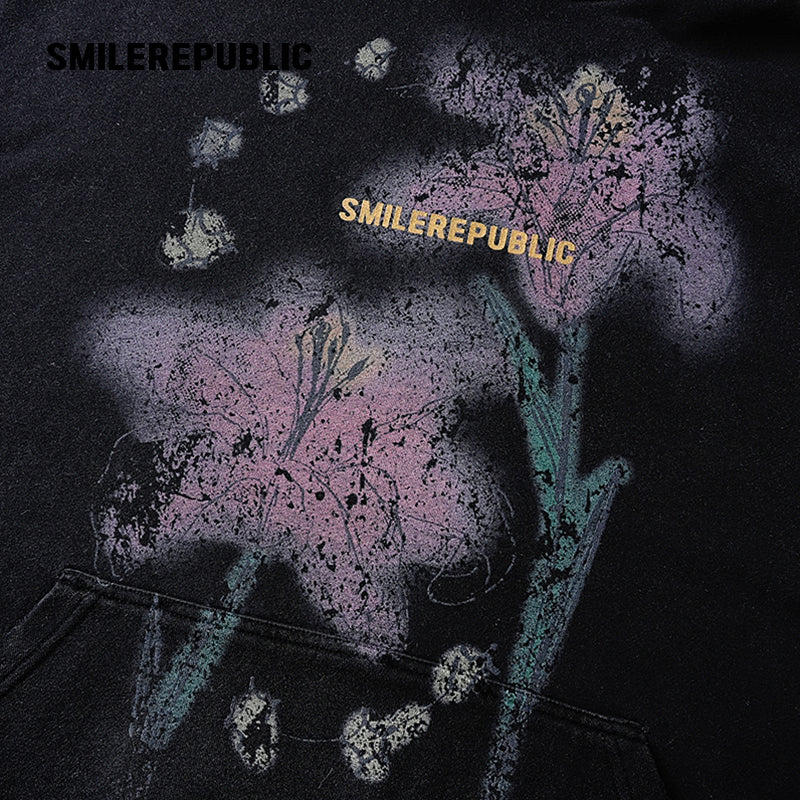 Printed Oversized Hoodie-SMILEREPUBLIC