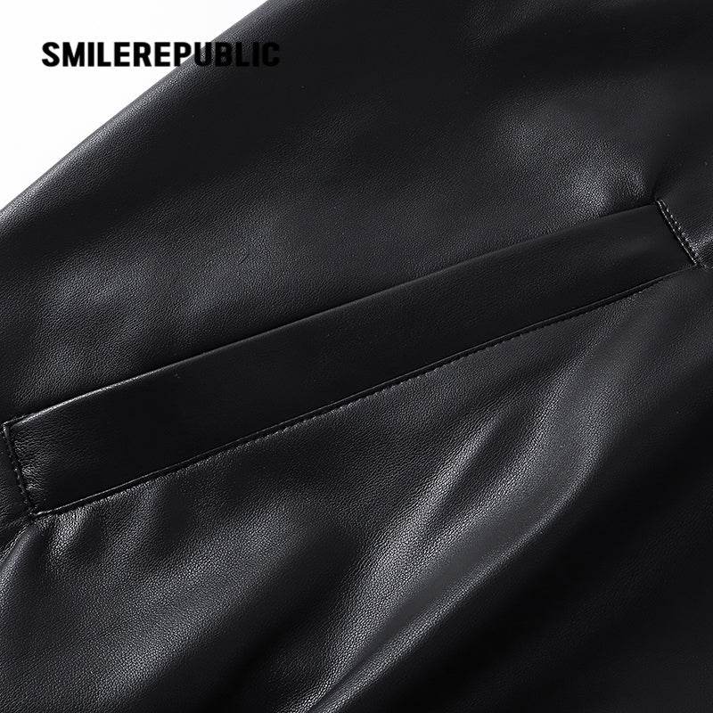 Casual Leather Jacket & Trousers - SMILEREPUBLIC