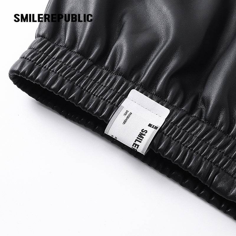 Casual Leather Jacket & Trousers - SMILEREPUBLIC