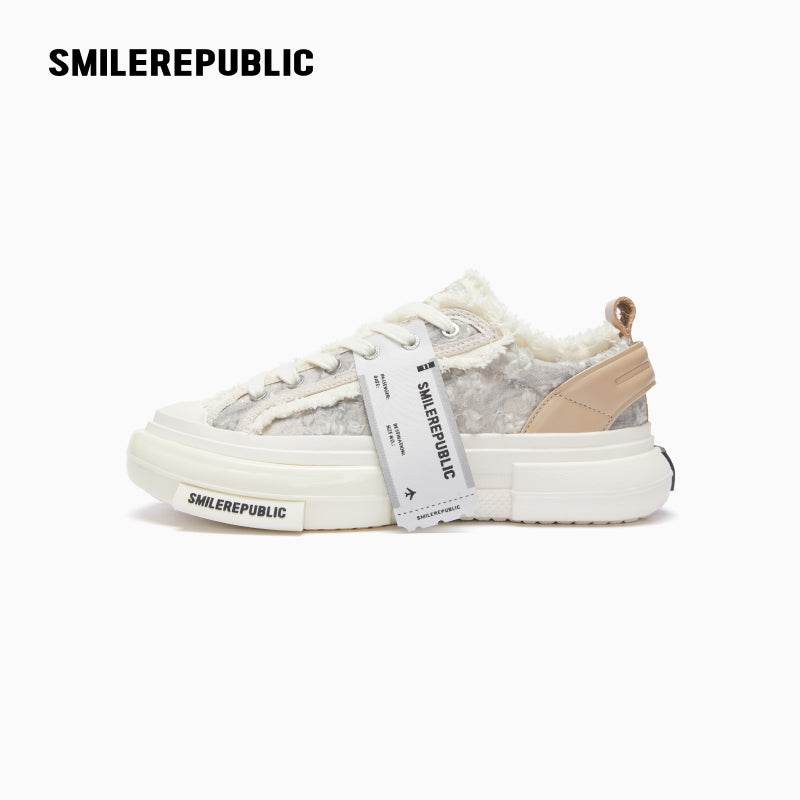 70S Printed Lace Slip On Canvas Shoes - SMILEREPUBLIC