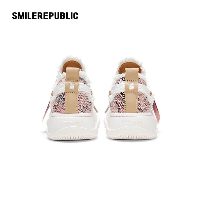 ??2025 NEW??Pink Serpentine Low Top Sneaker Canvas Shoes - SMILEREPUBLIC