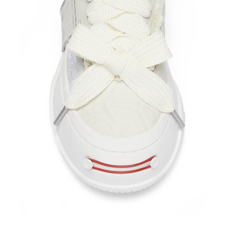 White Hand Rubbed Leather Sneaker SMILEREPUBLIC丨SMILEMONSTER - SMILEREPUBLIC