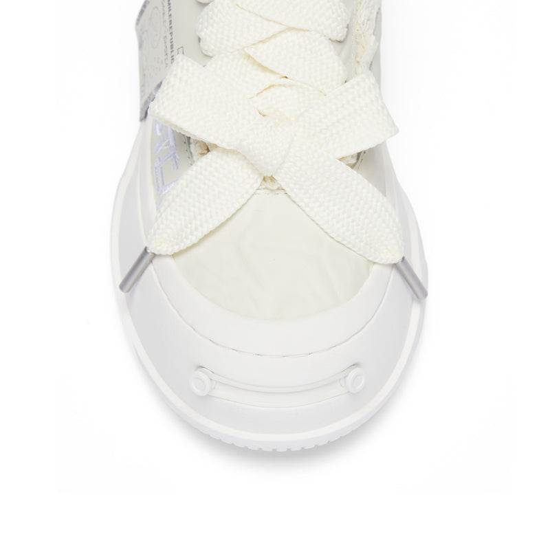 White Hand Rubbed Leather Sneaker SMILEREPUBLIC丨SMILEMONSTER - SMILEREPUBLIC