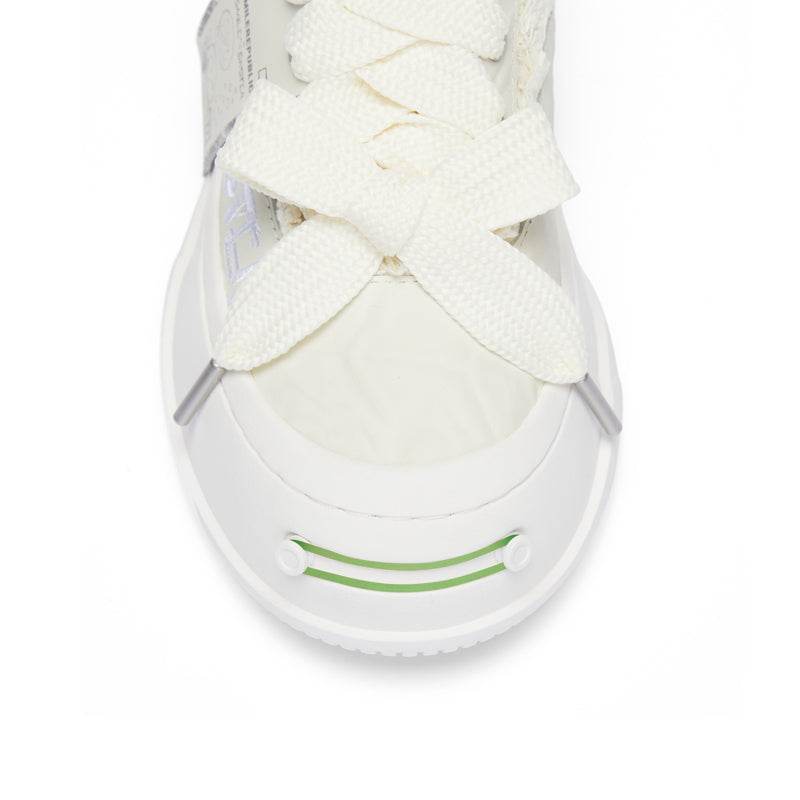 White Hand Rubbed Leather Sneaker SMILEREPUBLIC丨SMILEMONSTER - SMILEREPUBLIC