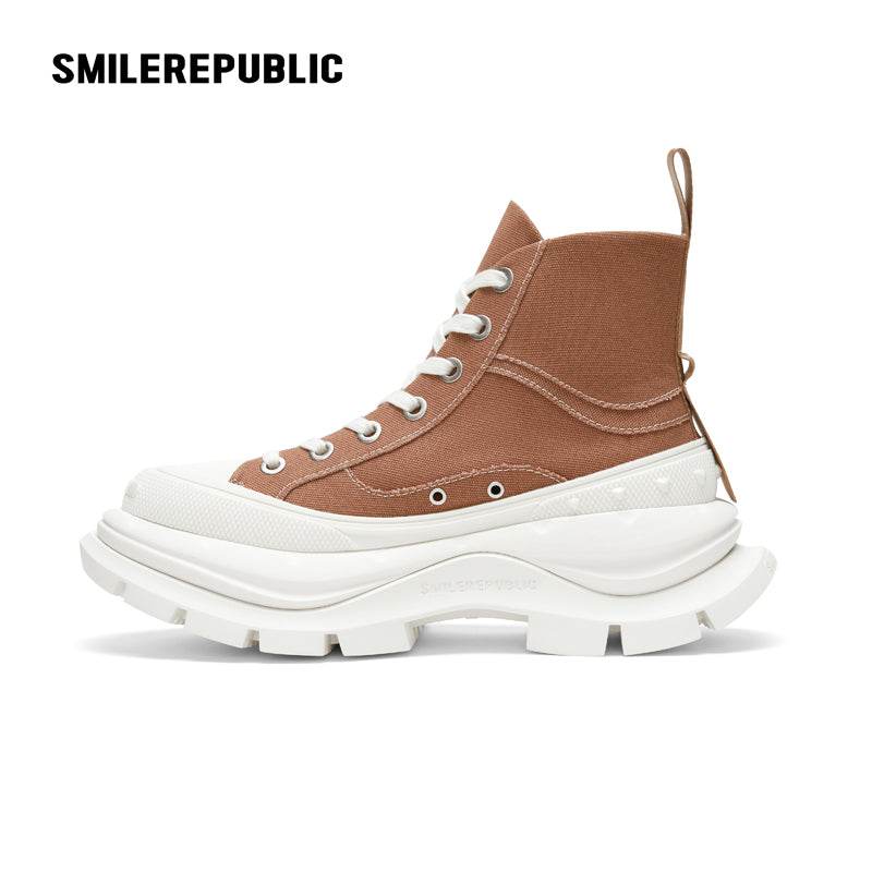 ??Limited??Khaki SR 2.0 High Top Canvas Shoes - SMILEREPUBLIC
