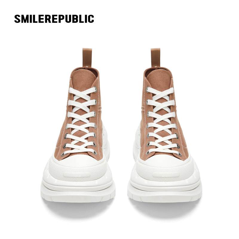 ??Limited??Khaki SR 2.0 High Top Canvas Shoes - SMILEREPUBLIC