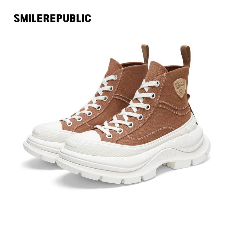 ??Limited??Khaki SR 2.0 High Top Canvas Shoes - SMILEREPUBLIC