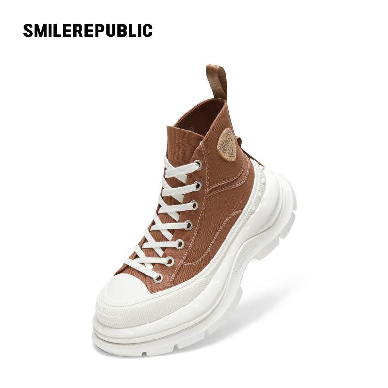 ??Limited??Khaki SR 2.0 High Top Canvas Shoes - SMILEREPUBLIC