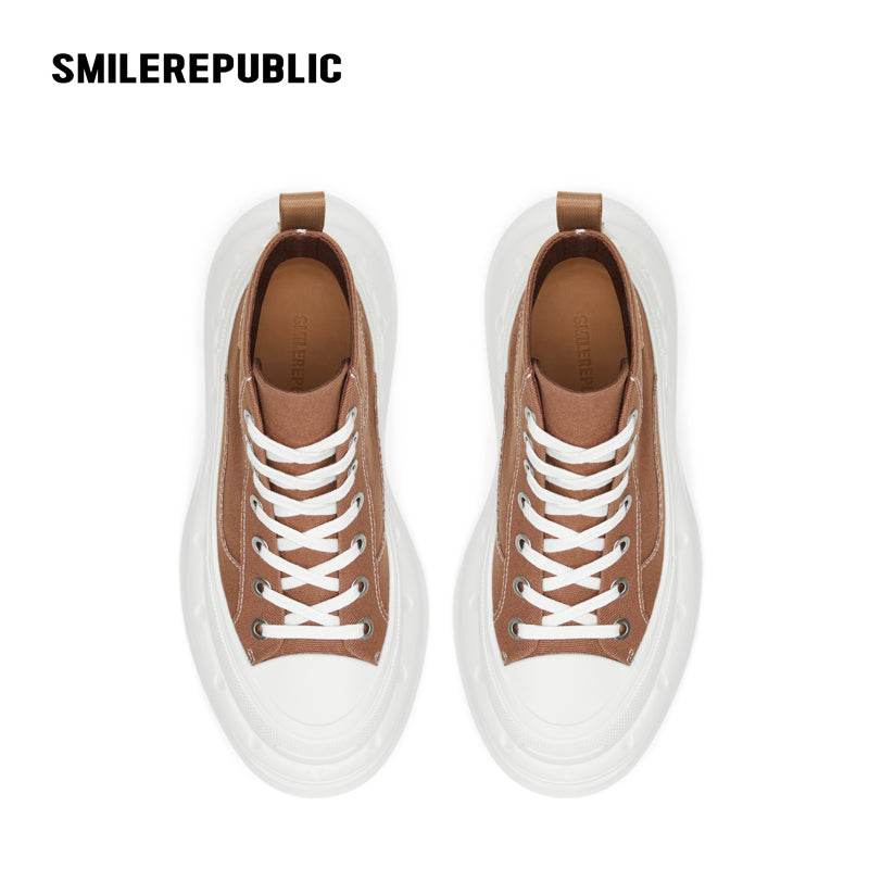 ??Limited??Khaki SR 2.0 High Top Canvas Shoes - SMILEREPUBLIC