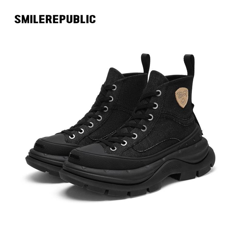 ??Limited??Classic Black SR 2.0 High Top Canvas Shoes - SMILEREPUBLIC