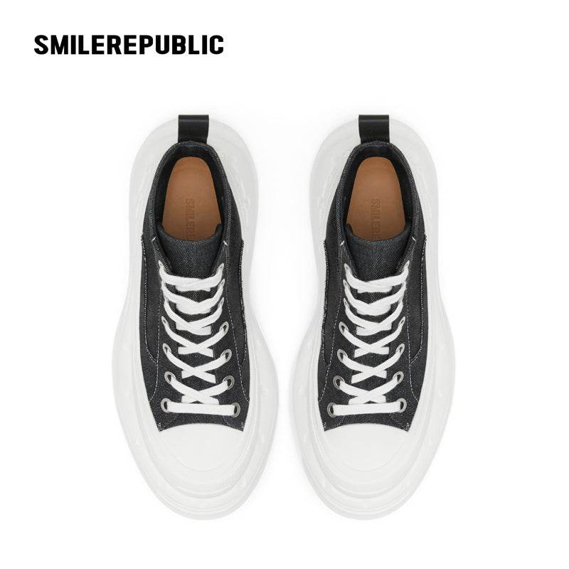 ??Limited??Black White SR 2.0 High Top Canvas Shoes - SMILEREPUBLIC