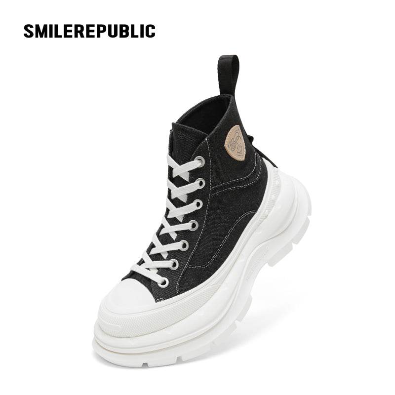 ??Limited??Black White SR 2.0 High Top Canvas Shoes - SMILEREPUBLIC