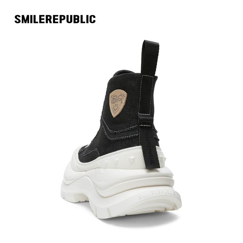 ??Limited??Black White SR 2.0 High Top Canvas Shoes - SMILEREPUBLIC