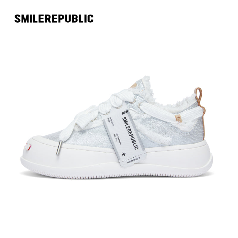 【NEW】Glitter Silver Fine Lins Low Top Sneaker