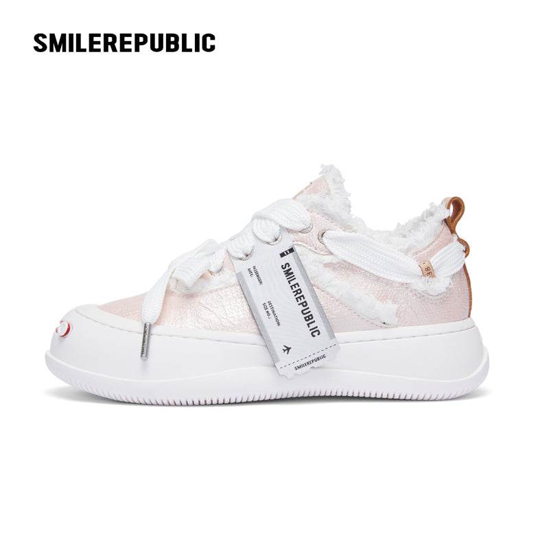 【NEW】Glitter Pink Fine Lins Low Top Sneaker - SMILEREPUBLIC
