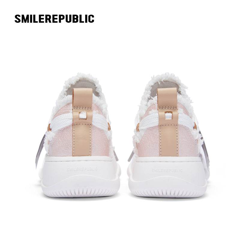 【NEW】Glitter Pink Fine Lins Low Top Sneaker - SMILEREPUBLIC