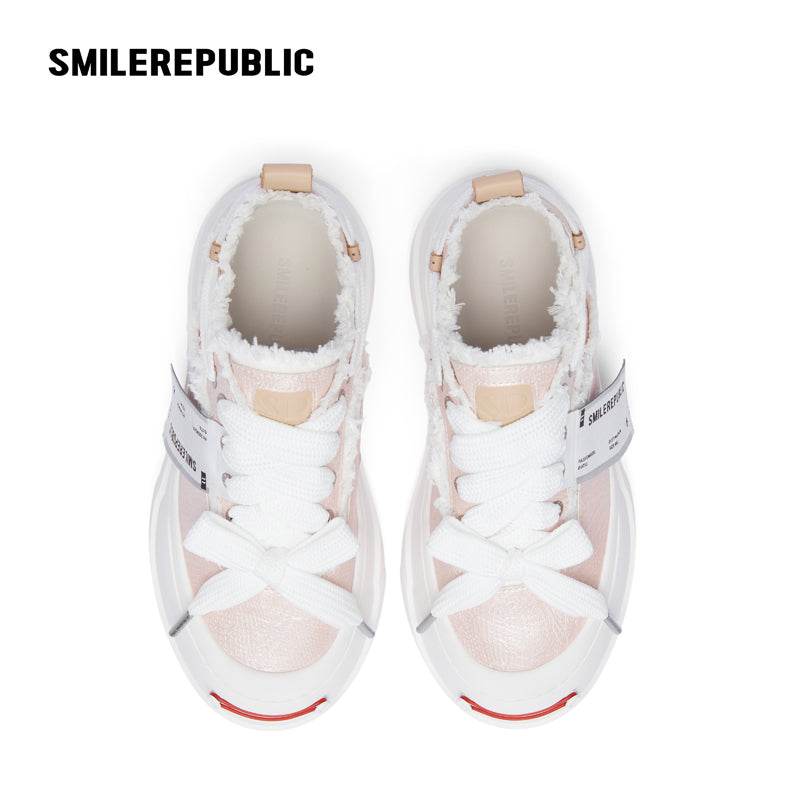 【NEW】Glitter Pink Fine Lins Low Top Sneaker - SMILEREPUBLIC