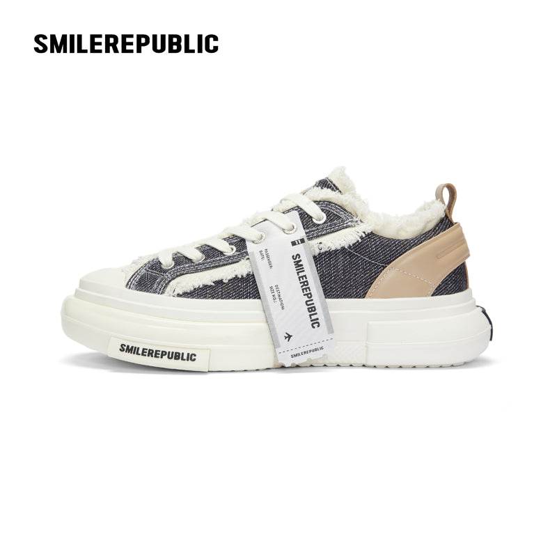 Inception 70s Silver Black Pinstripe Denim Sneakers - SMILEREPUBLIC
