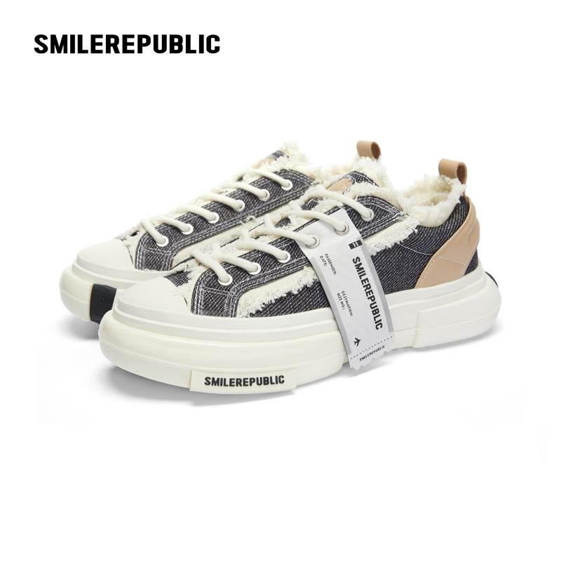 Inception 70s Silver Black Pinstripe Denim Sneakers - SMILEREPUBLIC